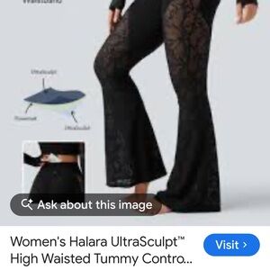 HALARA Black Lace Flare Pants